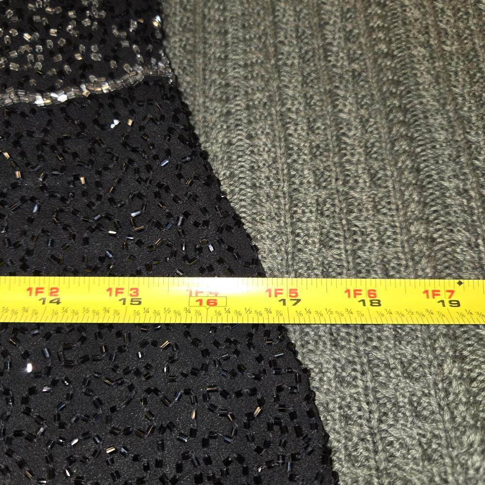 Chaudry Silk Beaded Formal Gown black Elegant Black TIe - Picture 8 of 16